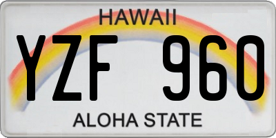 HI license plate YZF960