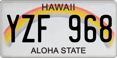 HI license plate YZF968