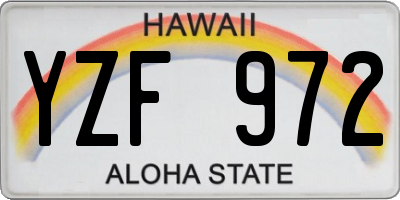 HI license plate YZF972
