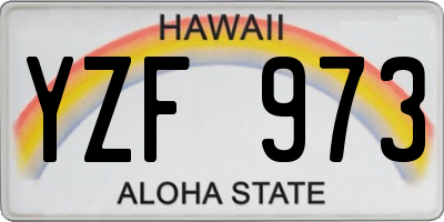 HI license plate YZF973