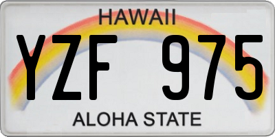 HI license plate YZF975