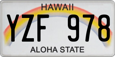 HI license plate YZF978