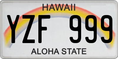 HI license plate YZF999