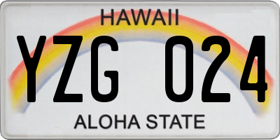 HI license plate YZG024