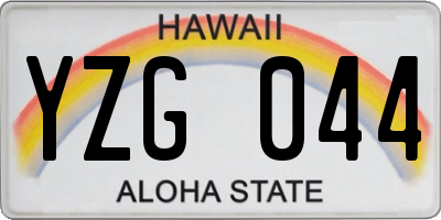HI license plate YZG044