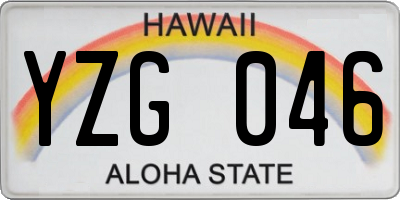 HI license plate YZG046