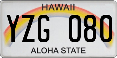 HI license plate YZG080