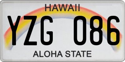 HI license plate YZG086