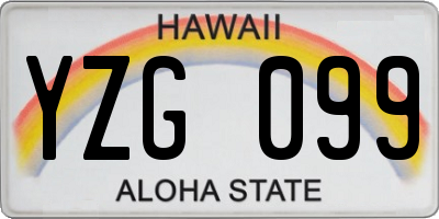 HI license plate YZG099
