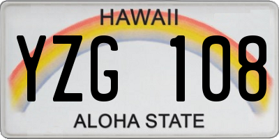 HI license plate YZG108