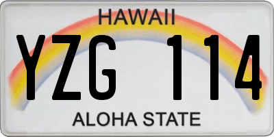 HI license plate YZG114
