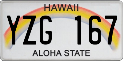 HI license plate YZG167