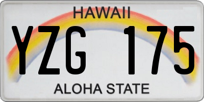 HI license plate YZG175