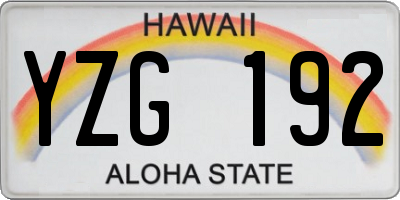 HI license plate YZG192