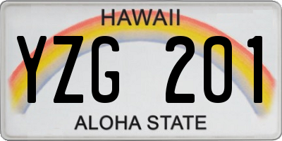 HI license plate YZG201