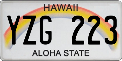 HI license plate YZG223
