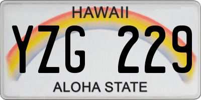 HI license plate YZG229