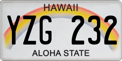HI license plate YZG232