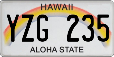 HI license plate YZG235