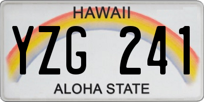 HI license plate YZG241