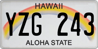 HI license plate YZG243