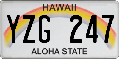 HI license plate YZG247