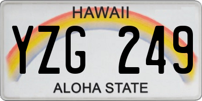 HI license plate YZG249