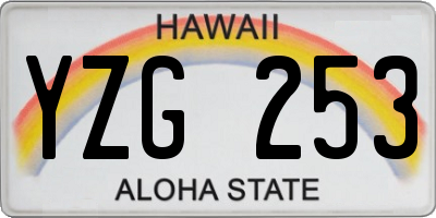 HI license plate YZG253