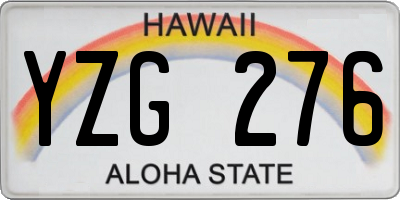 HI license plate YZG276