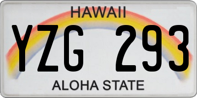 HI license plate YZG293