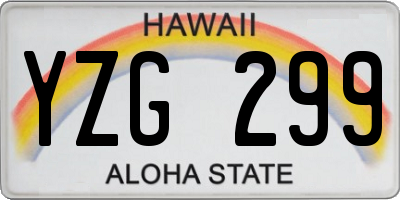 HI license plate YZG299