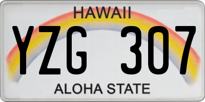 HI license plate YZG307