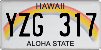 HI license plate YZG317