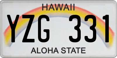HI license plate YZG331