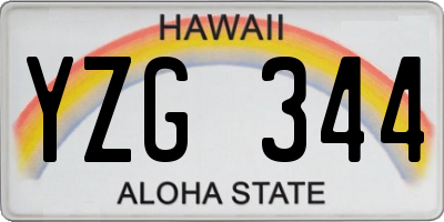 HI license plate YZG344