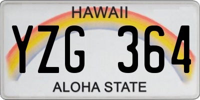 HI license plate YZG364
