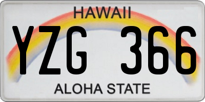 HI license plate YZG366