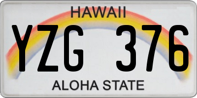 HI license plate YZG376