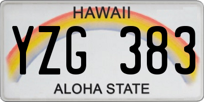 HI license plate YZG383
