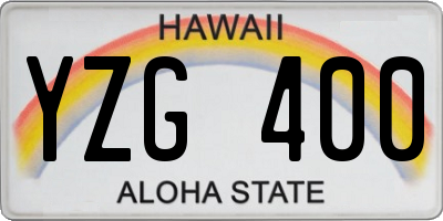 HI license plate YZG400