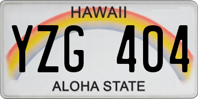 HI license plate YZG404