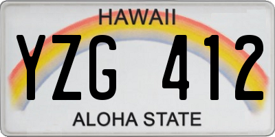 HI license plate YZG412