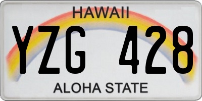 HI license plate YZG428