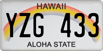 HI license plate YZG433