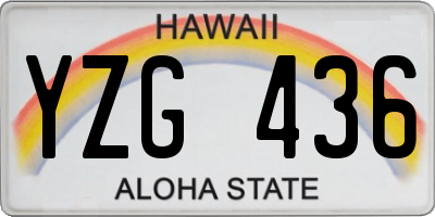 HI license plate YZG436
