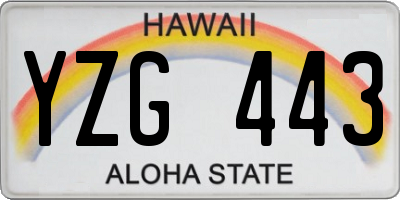 HI license plate YZG443