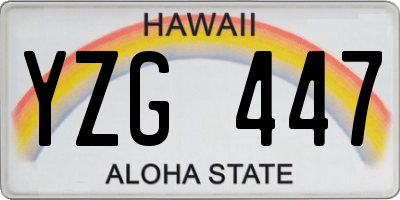 HI license plate YZG447