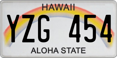 HI license plate YZG454