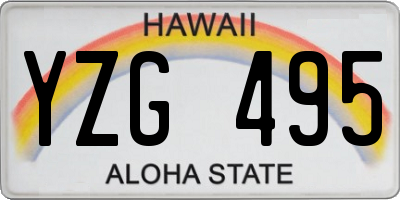 HI license plate YZG495