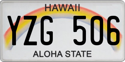 HI license plate YZG506